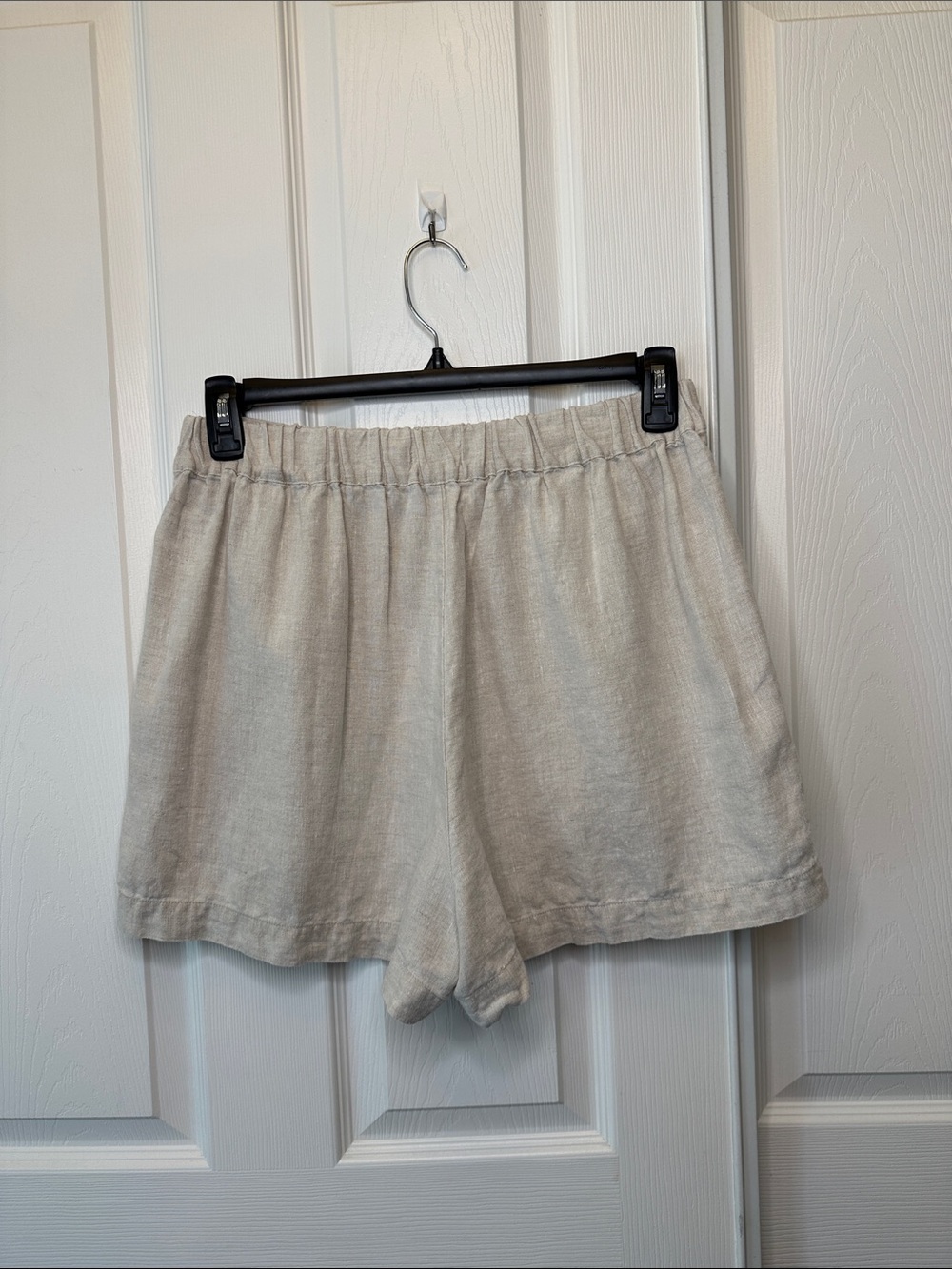 Madewell Linen Blend High-Waist Cream Shorts Flat Front - Picture 5 of 5